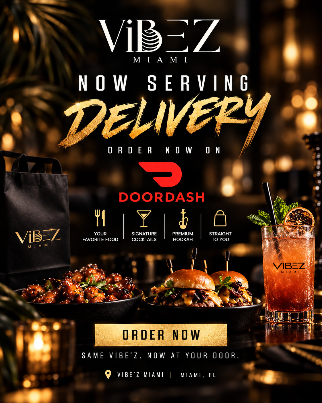 Vibez Miami food delivery promotion on DoorDash