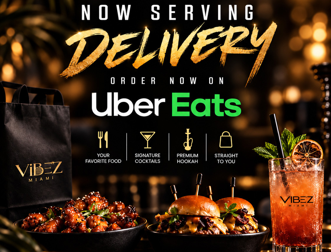 Uber Eats menu at VIBE'Z Miami